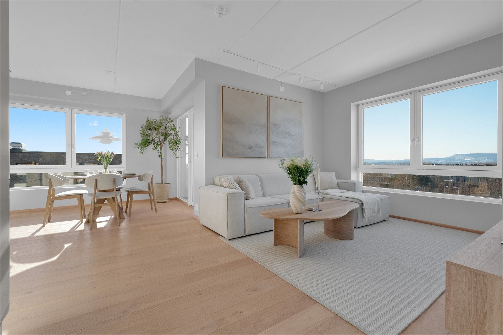 Kateryna Sigurjonsson v/Notar har gleden av å presentere Nansenløkka 16 - En moderne og stilren 3-roms leilighet med gjennomtenkt planløsning og store vindusflater som skaper en lys, romslig og innbydende atmosfære Galleribilde