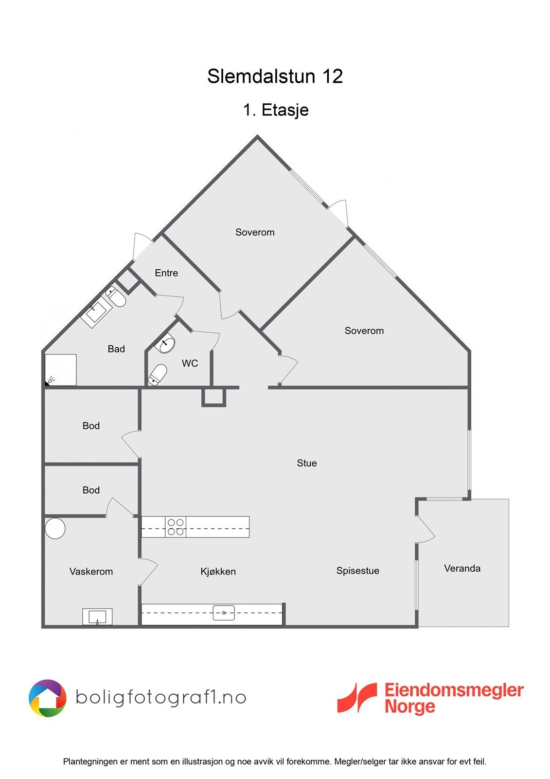 Plantegning Slemdalstun 12. Galleribilde