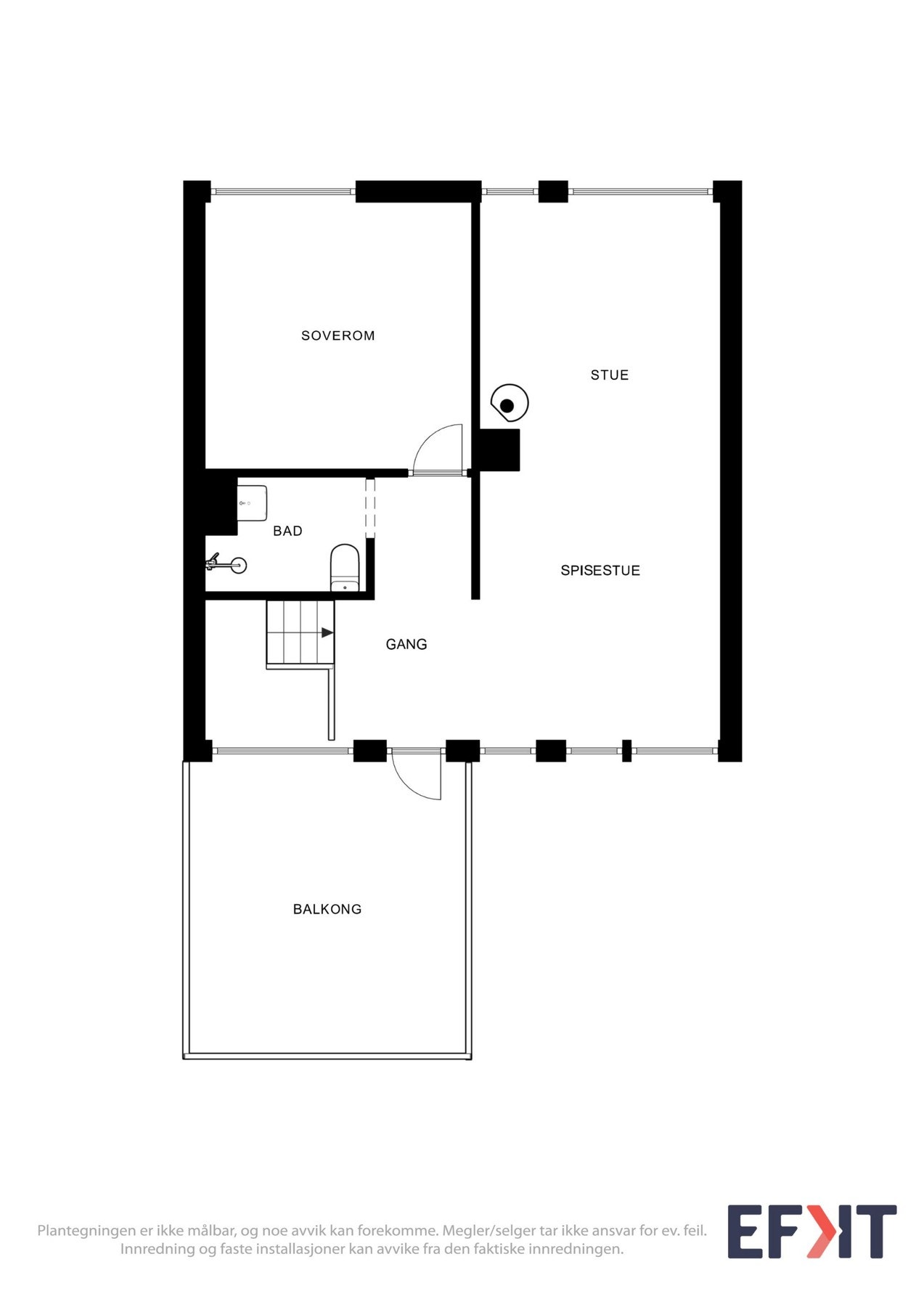 Plantegning som viser boligens 2. etasje. Galleribilde