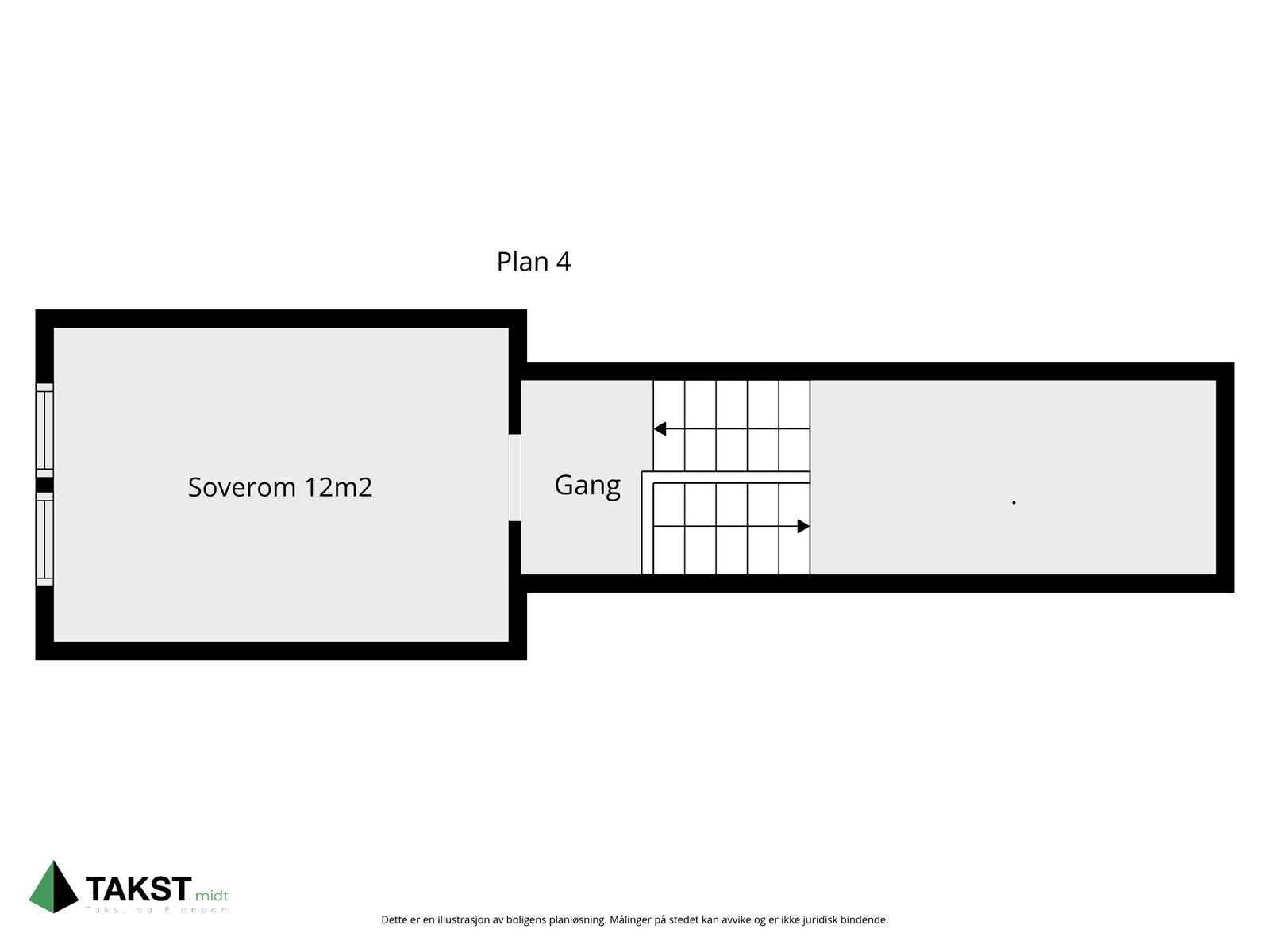 Soverom som ligger på fjerde plan. Galleribilde