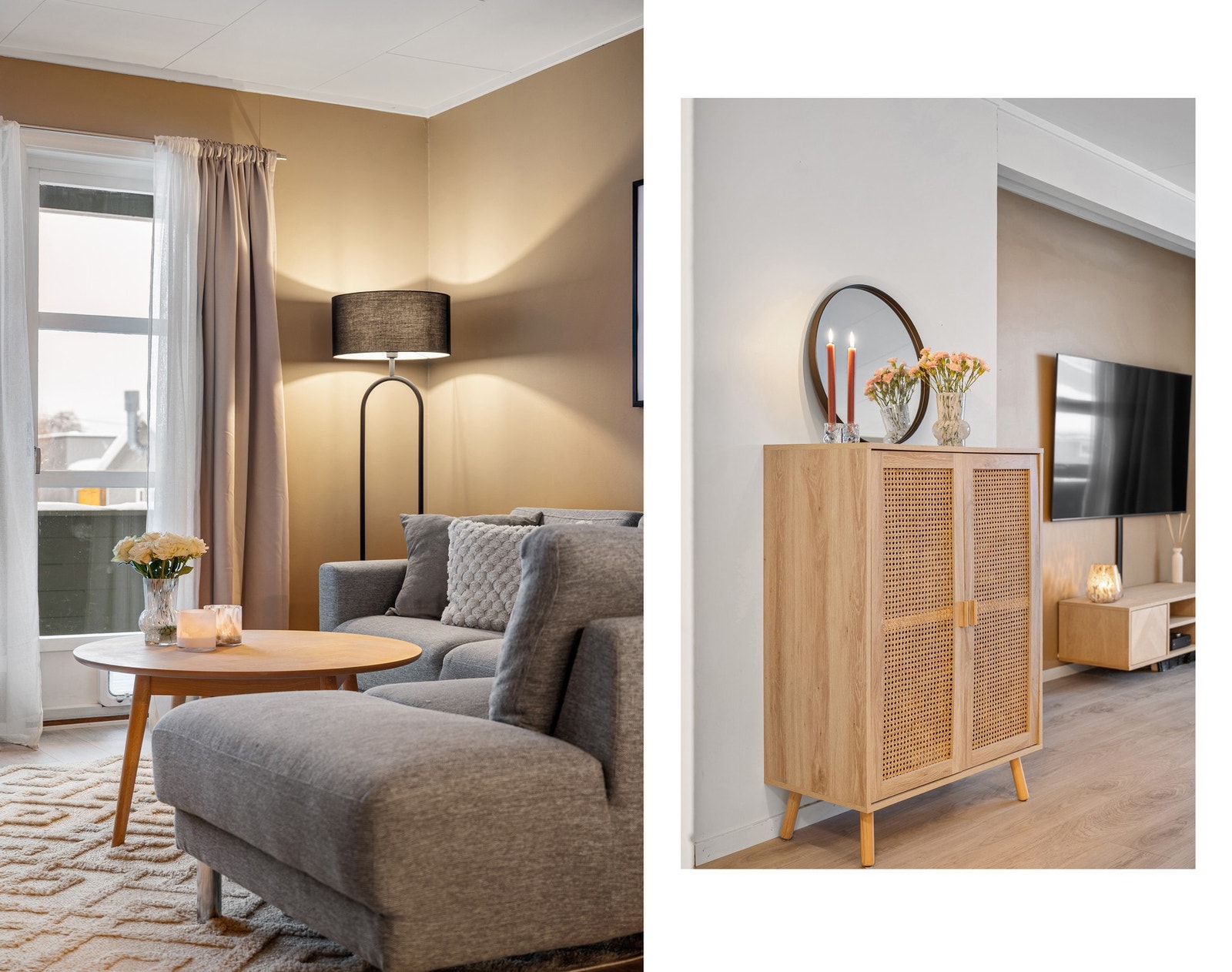 Tiltalende fargevalg på overflater, og gulv av laminat (klikkvinyl) som er skiftet i nyere tid Galleribilde