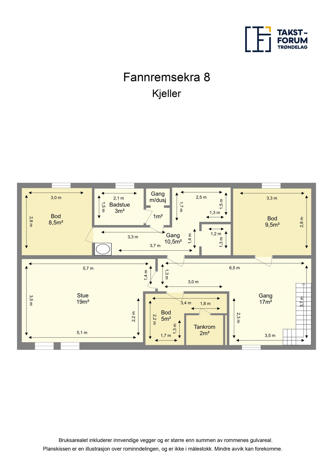 Planskisse kjeller Galleribilde