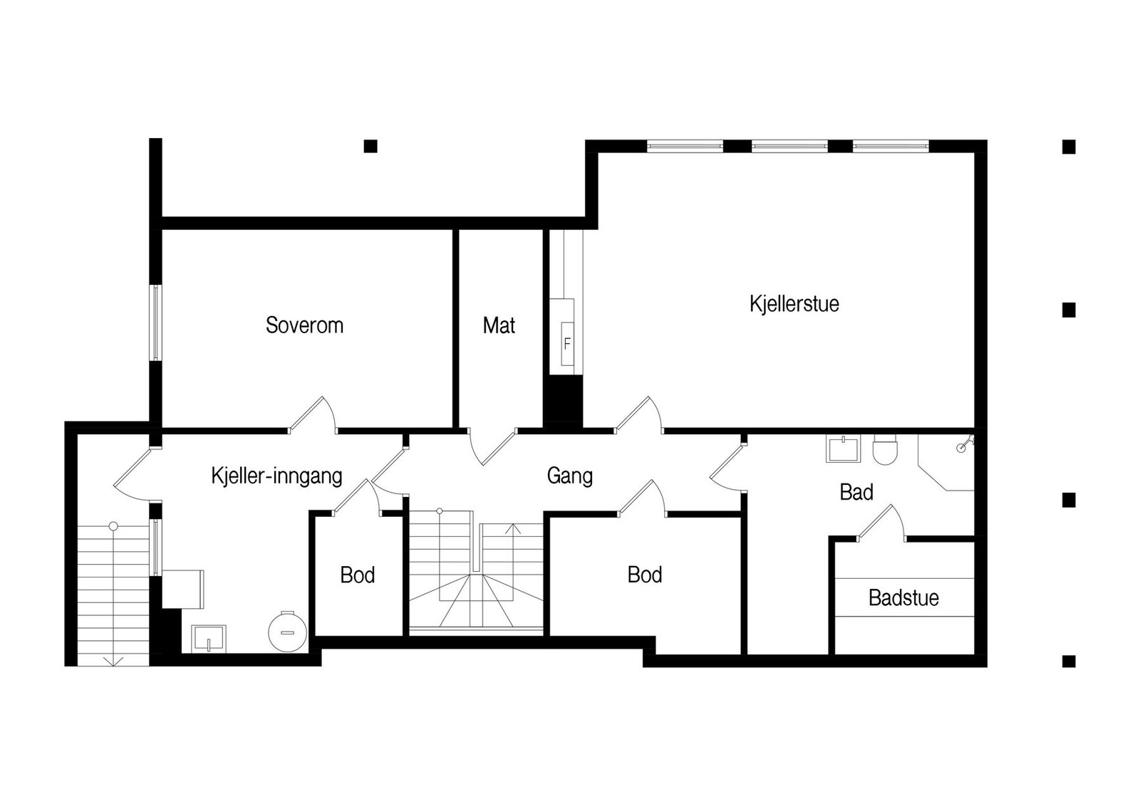 Plantegning kjeller. Galleribilde