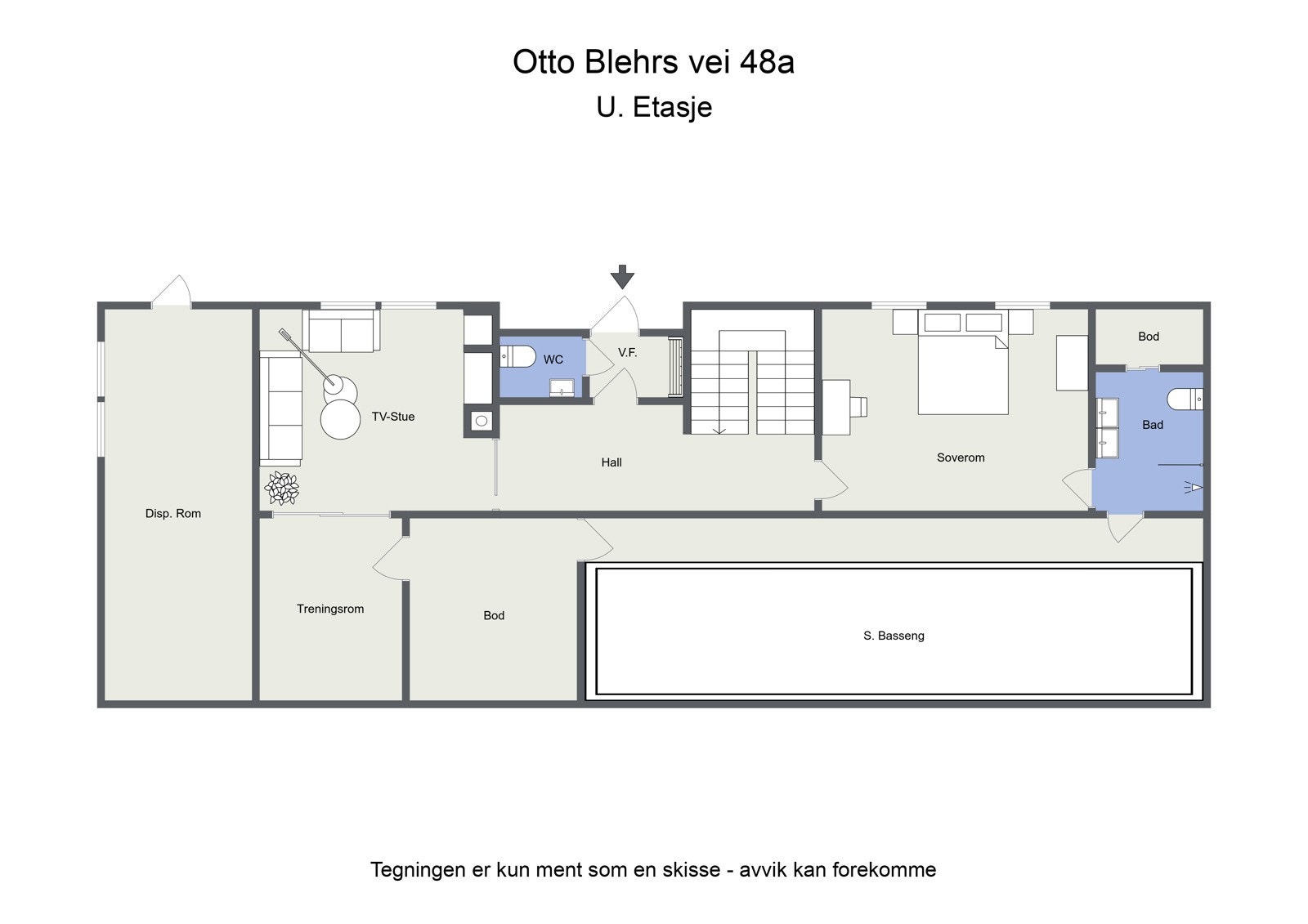 Planskisse u. etasje Galleribilde