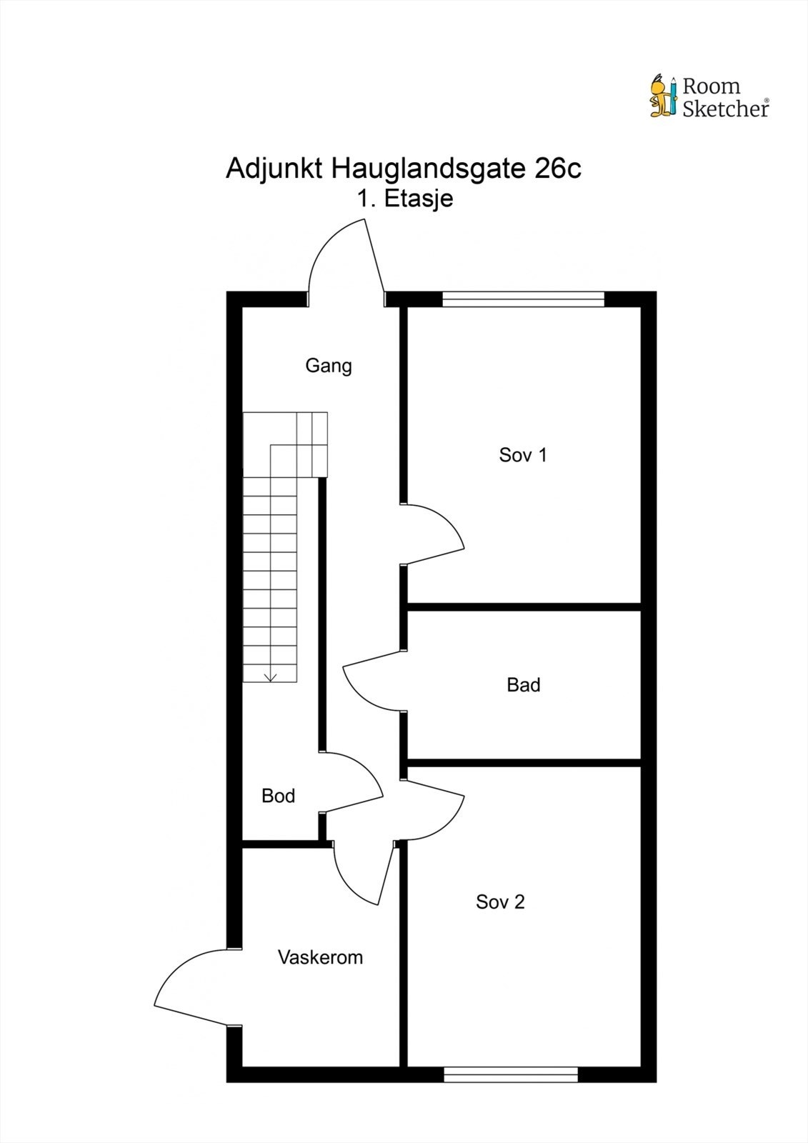 Plantegning 1. etg. Galleribilde