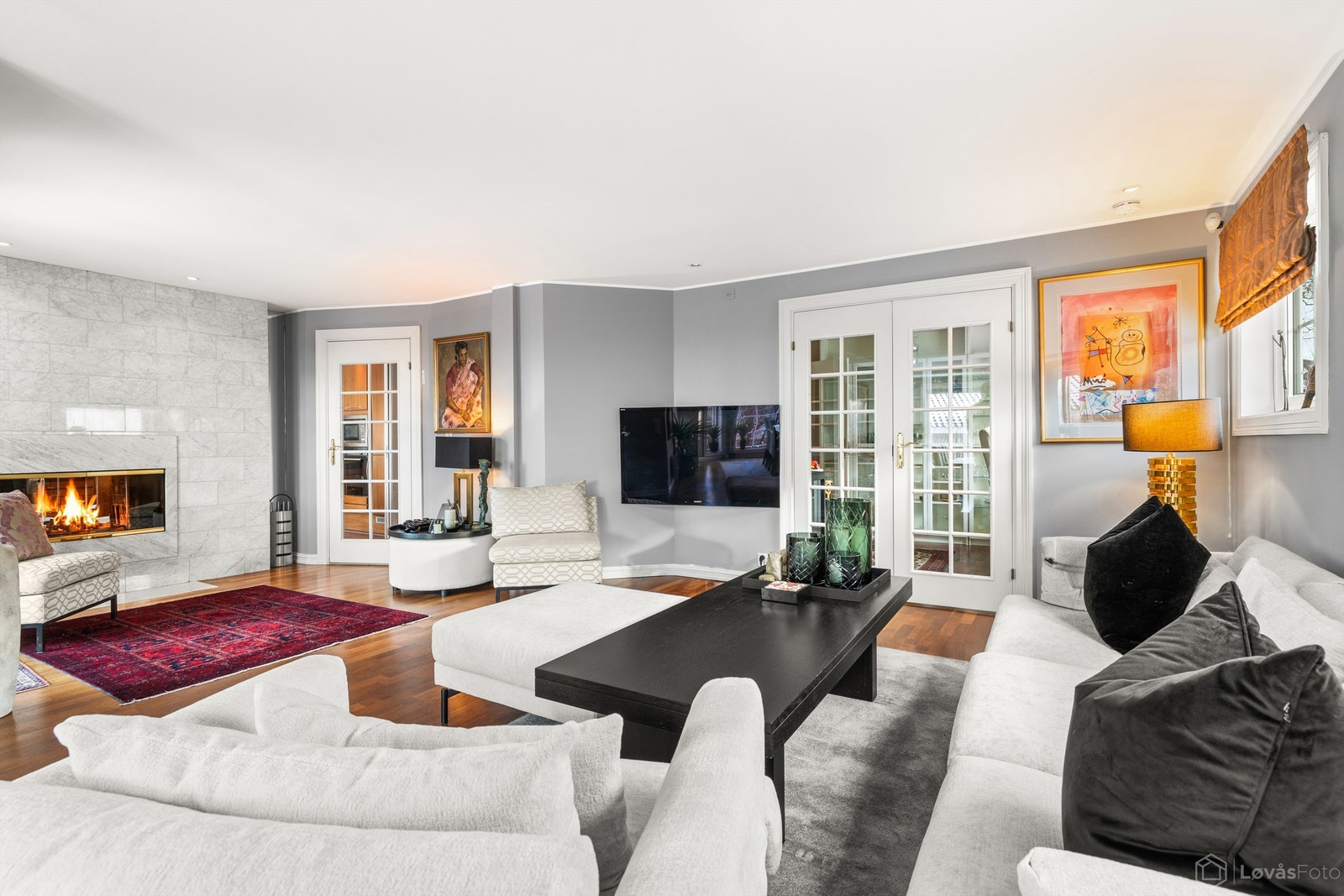 Stue med peis Galleribilde