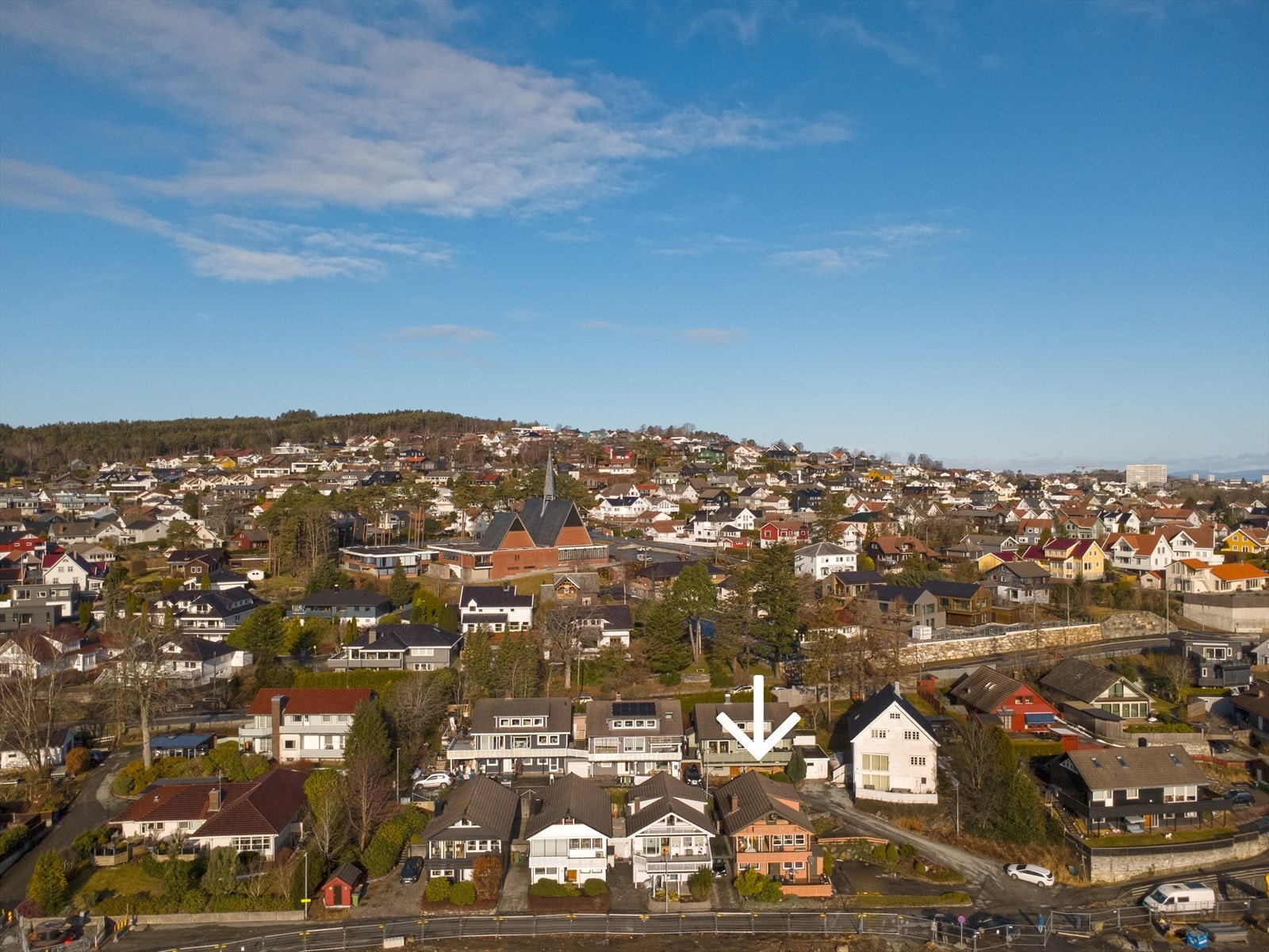 Dronefoto av nabolaget Galleribilde