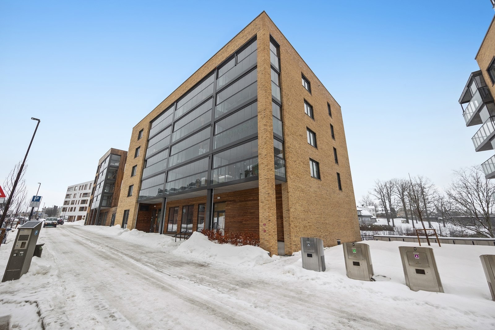 Leilighetene i Fusdal Torg er beliggende like utenfor sentrumskjernen i Asker Galleribilde
