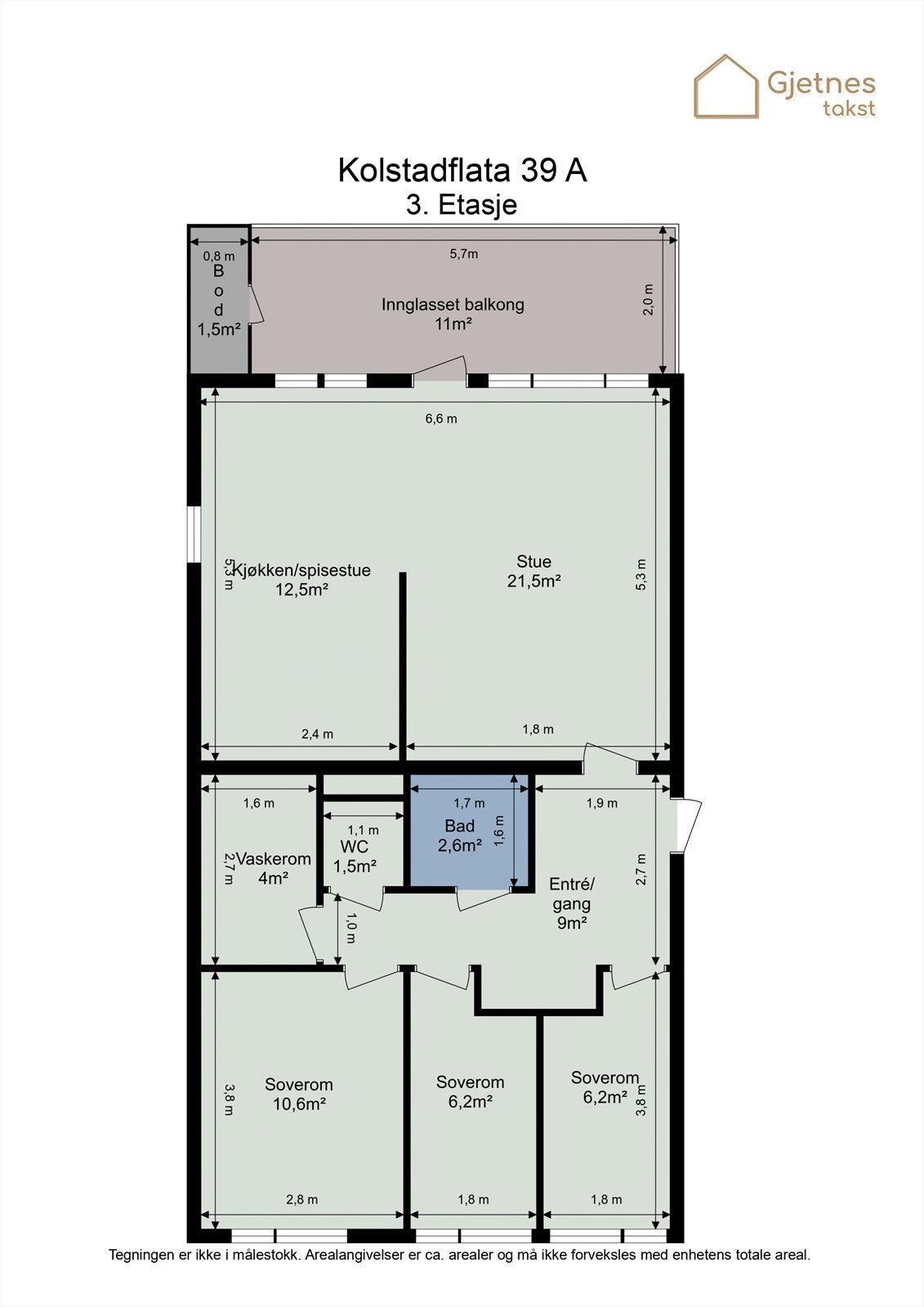 Planskisse Kolstadflata 39A. Galleribilde