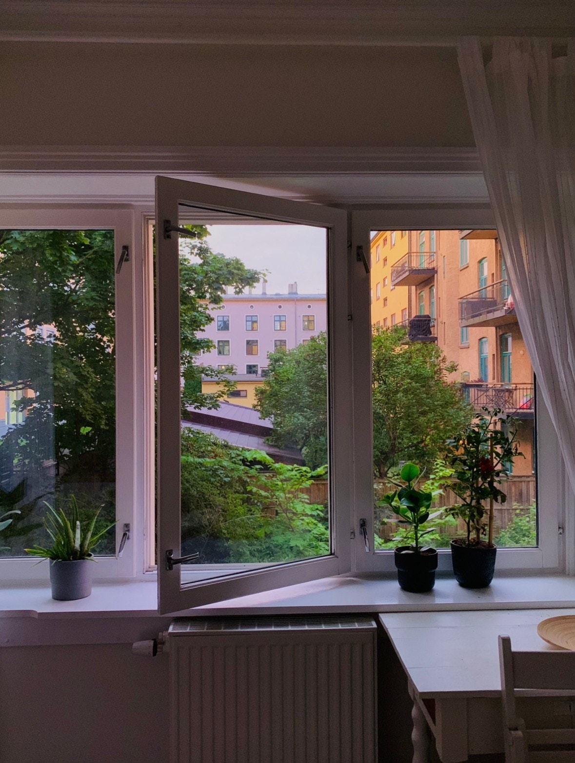 Her bor man med en liten oase rett utenfor stue- og kjøkkenvindu Galleribilde