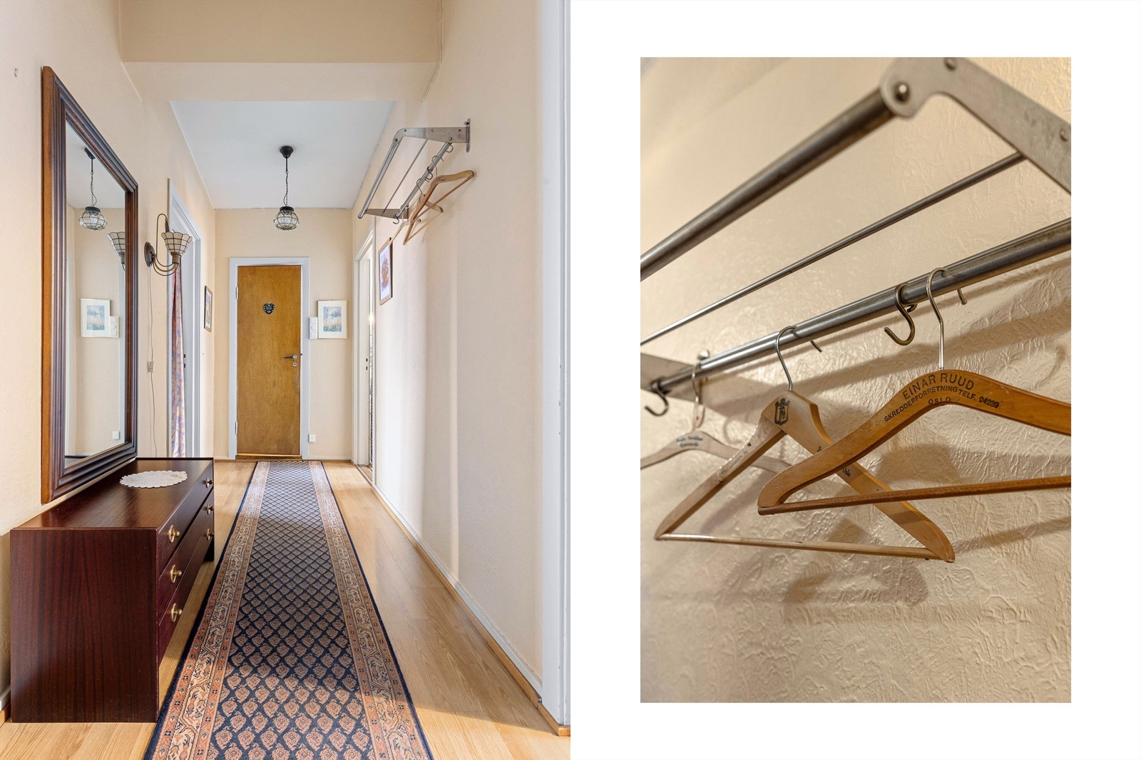 Her er det gode oppbevaringsmuligheter for yttertøy og sko. Galleribilde