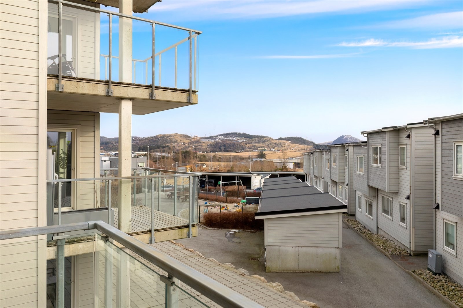 Balkong- flott utsikt Galleribilde