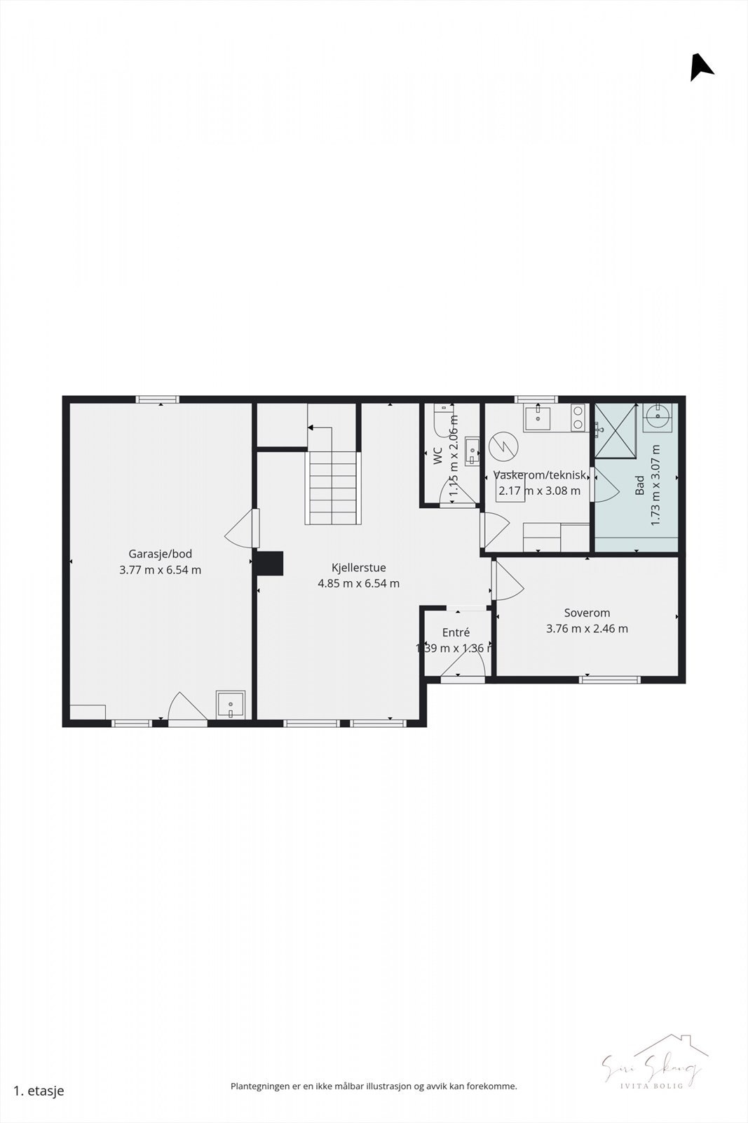 Planskisse i 2D av U.etg. Galleribilde