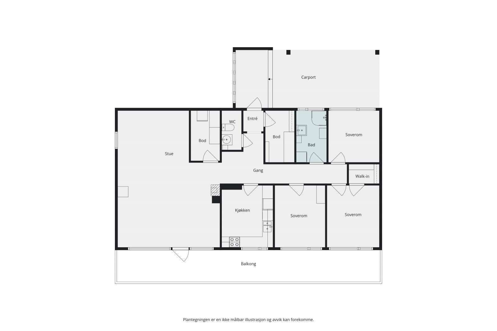 Plantegning - 1-etasje. Galleribilde