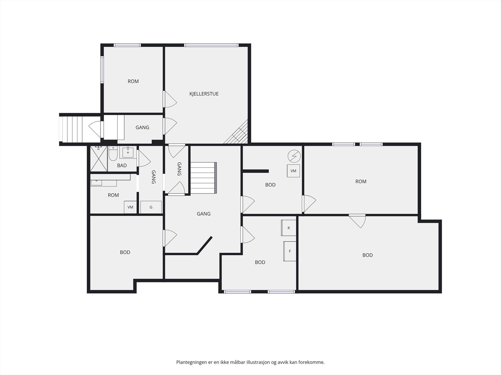 Plantegning kjeller. Galleribilde