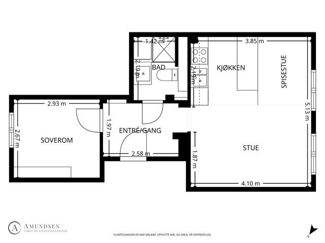 Takstmanns plantegning med mål Galleribilde