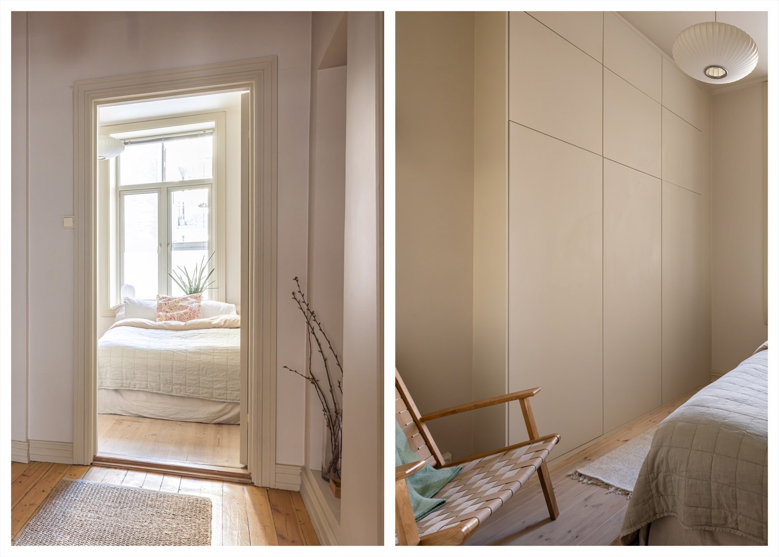 Rommet er avskjermet fra støy og det medfølger stort garderobeskap som gir god plass til oppbevaring av ulike klesartikler Galleribilde