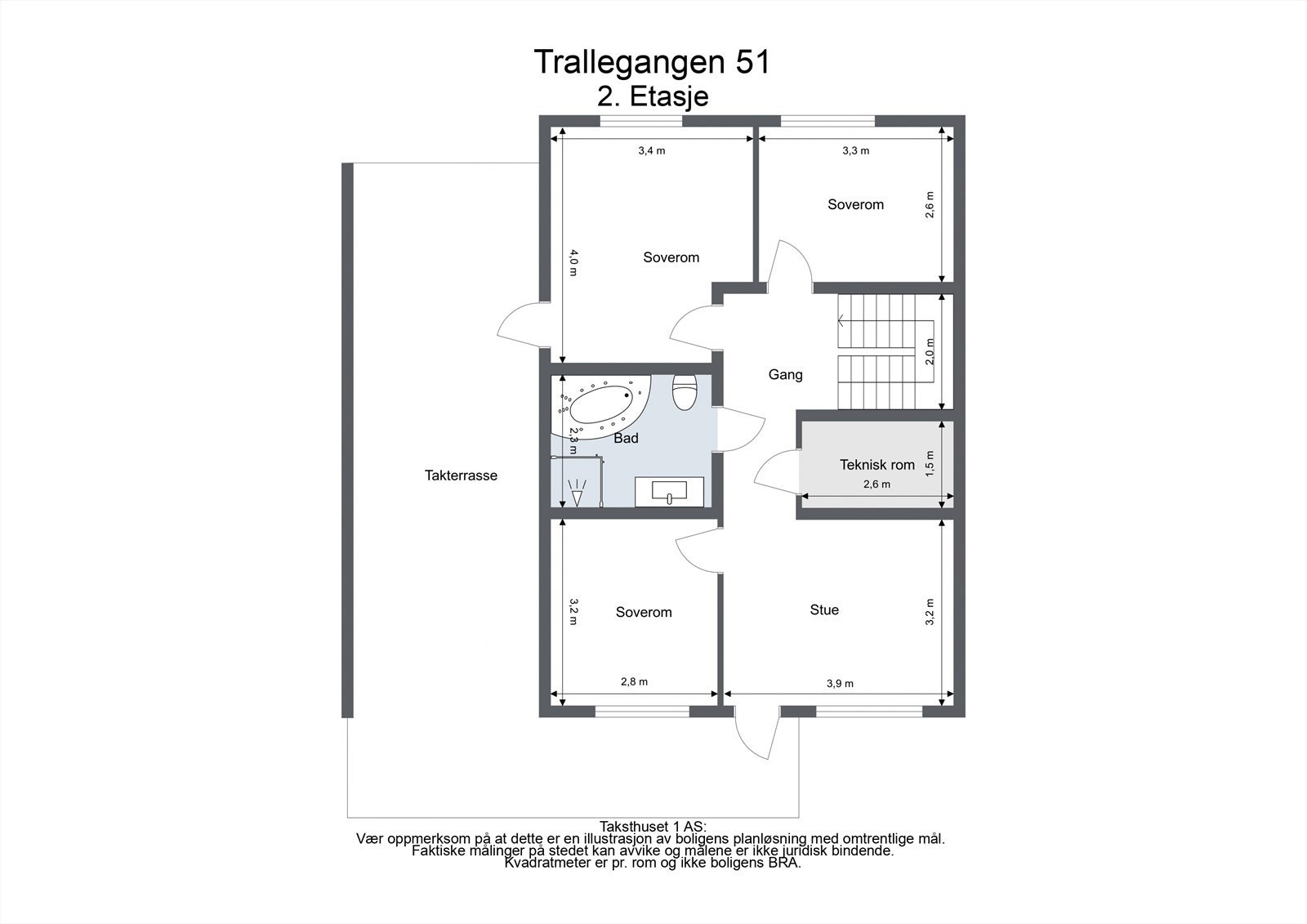 Andre etasje rommer en ekstra stue, to soverom, bod og et velutstyrt bad. Galleribilde