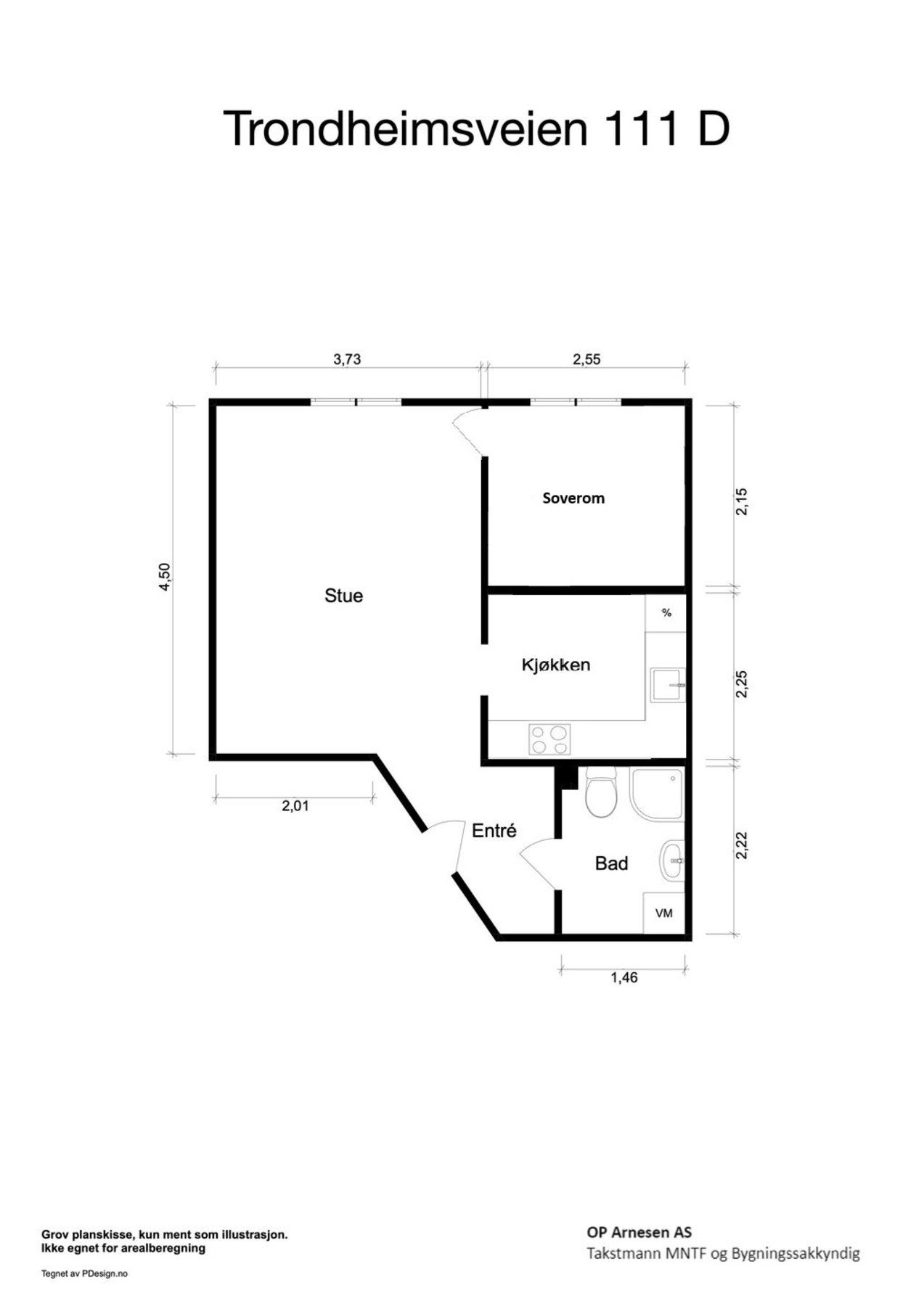 Alternativ planløsning med eget soverom. Galleribilde
