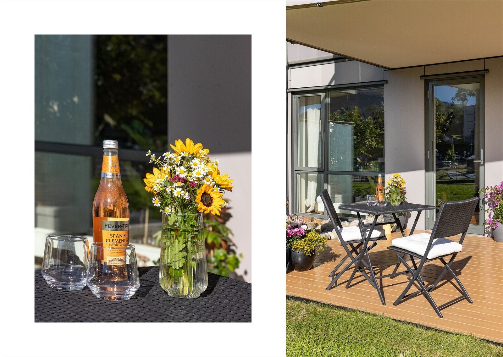 Altandøren fra stuen gir deg enkel tilgang til de vakre uteområdene. Galleribilde