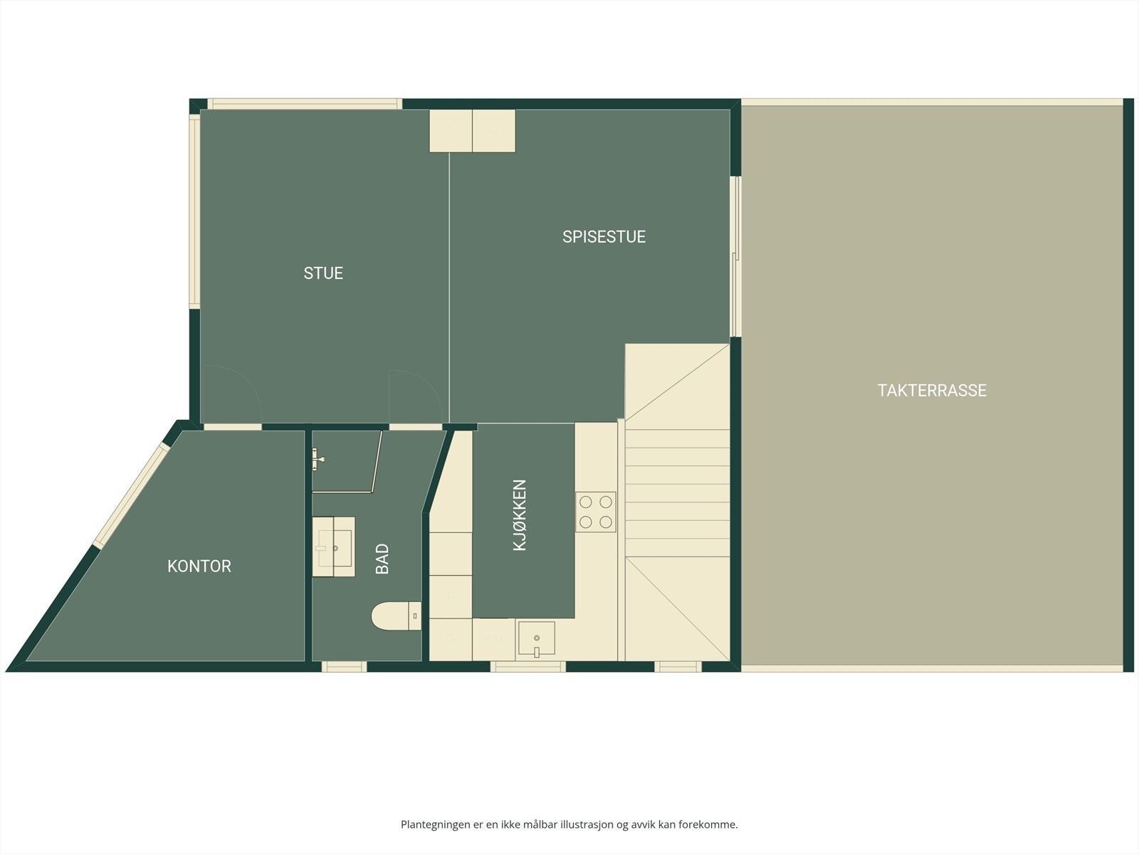 Plantegning - Hovedetasje. Galleribilde