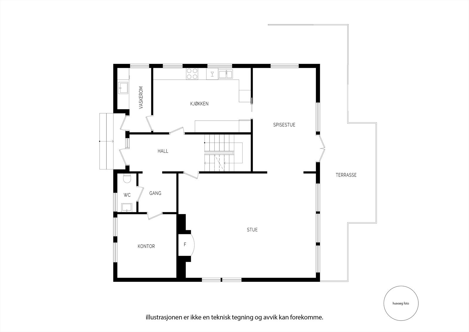 Plantegning 1. etasje Galleribilde