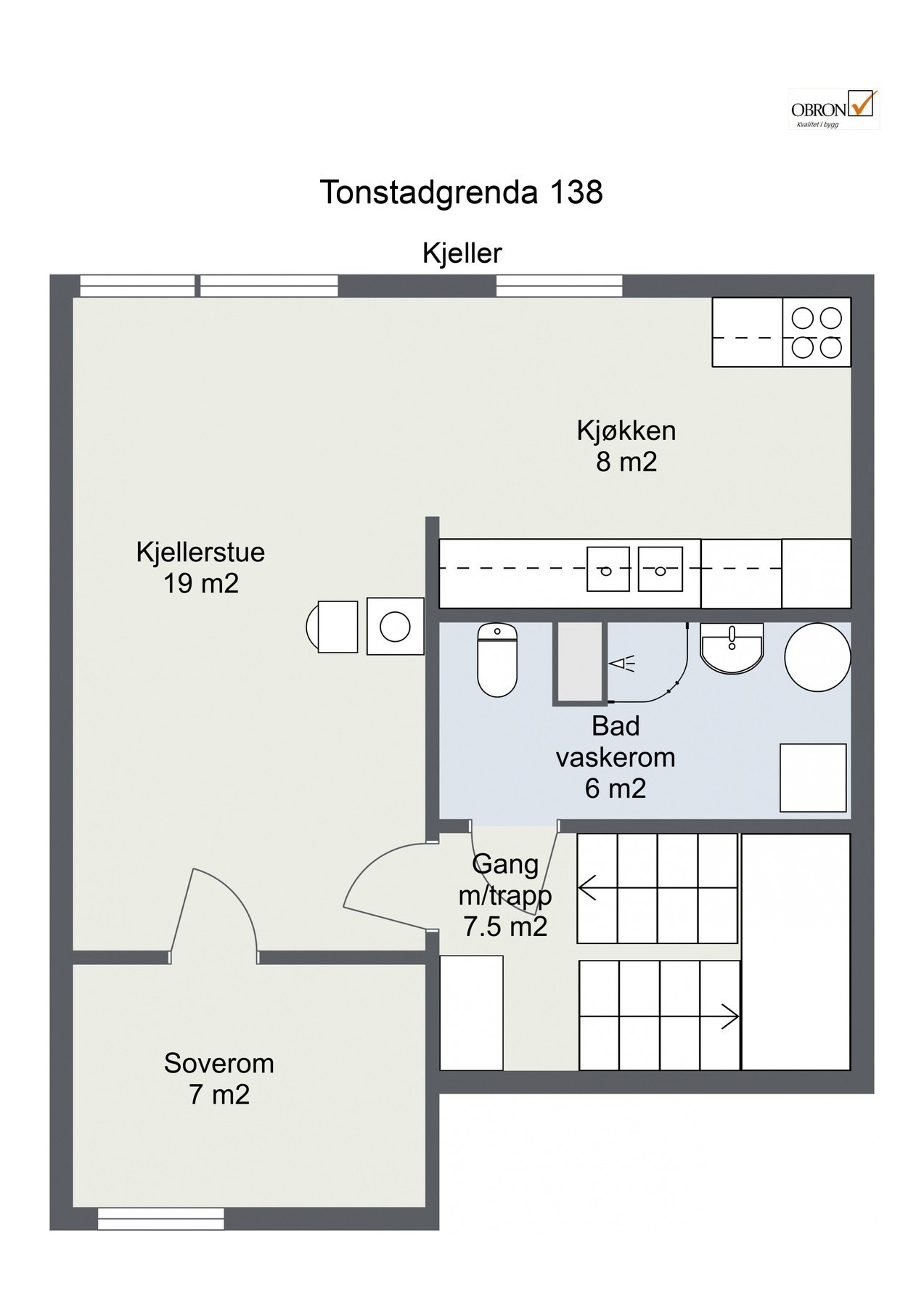 Plantegning kjeller. Galleribilde