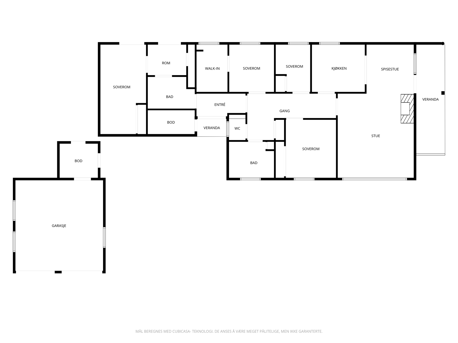 Planteikning av boligen og garasjen Galleribilde