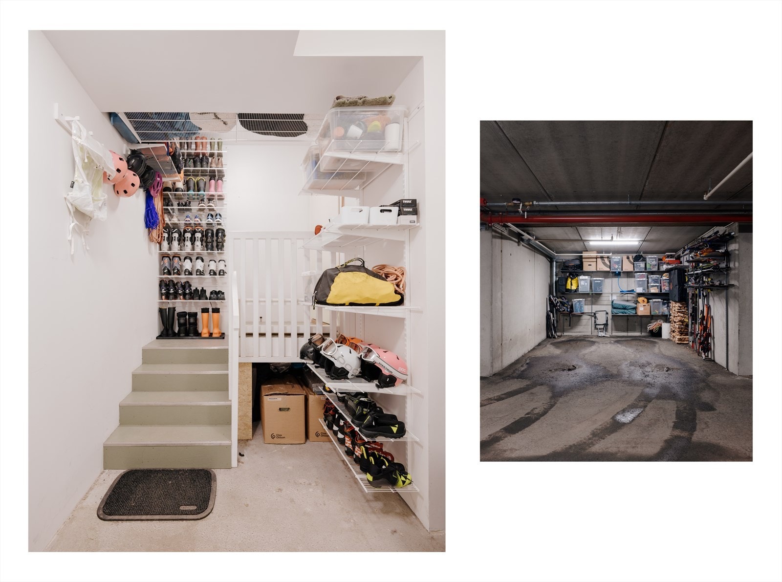 Via hall og sluse i kjelleretasjen er det direkte adkomst til garasjeanlegget. En gjennomtenkt løsning som gjør hverdagen enklere - enten du kommer hjem med handleposer, bagasje eller skal pakke til helgetur Galleribilde