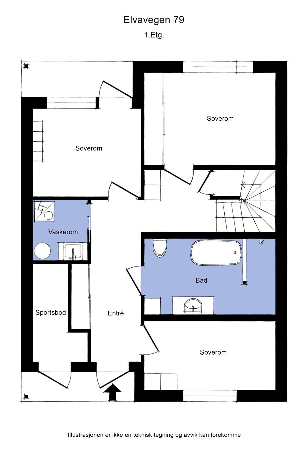 Plantegning 1.etg Galleribilde