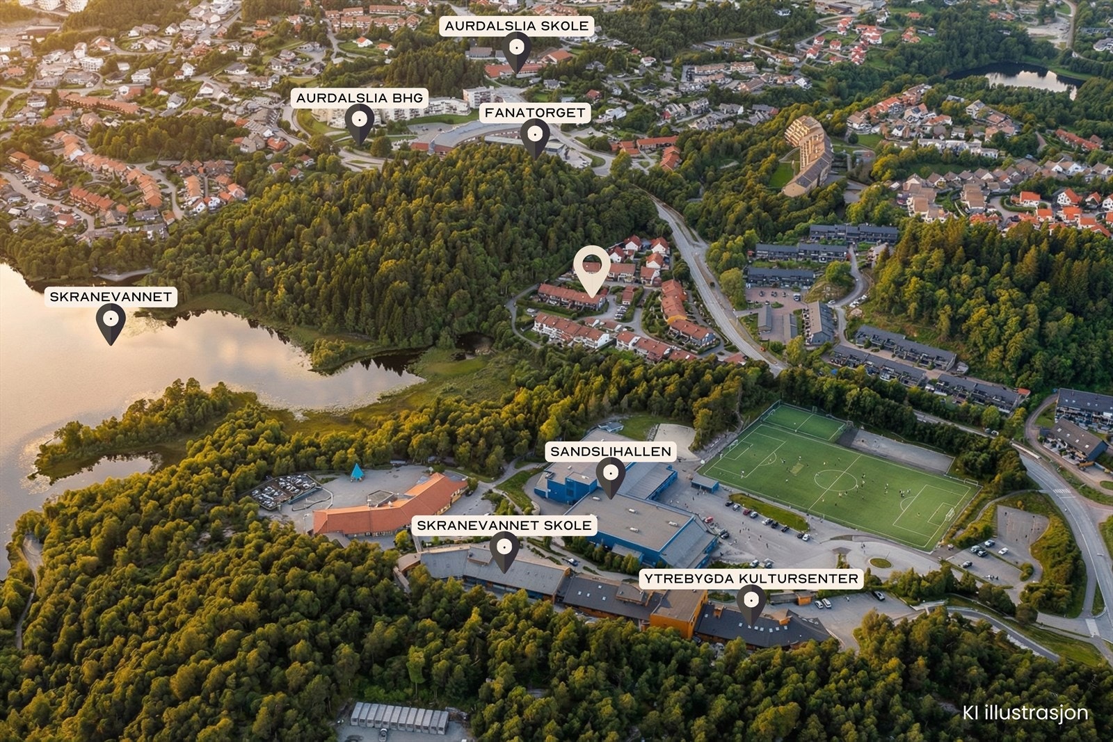 - Boligen har en meget sentral plassering på Sandsli. Trygg skolevei uten behov for å krysse traffikert vei! - Galleribilde