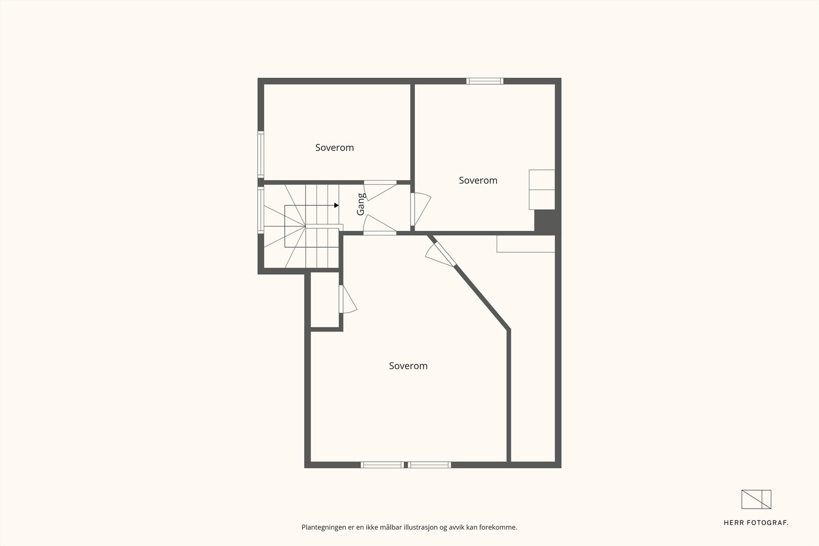 - Plantegning loftsetasje (loftsetasjen er kun godkjent med 2 soverom) - Galleribilde