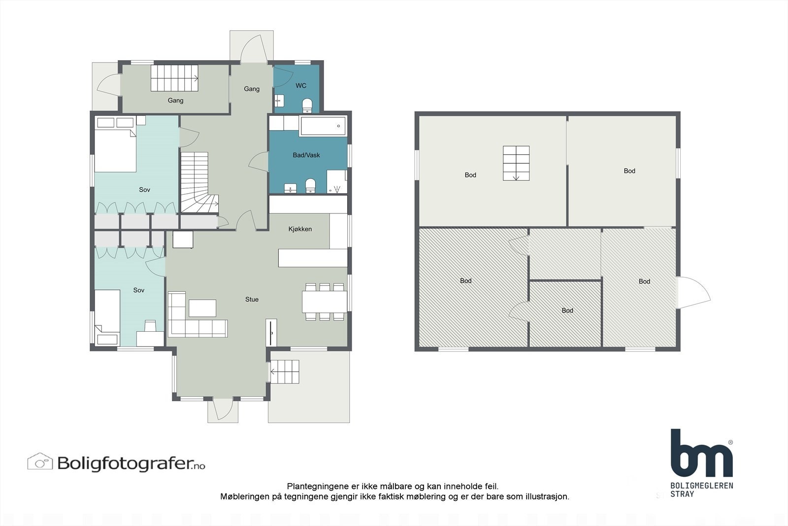 Plantegning 1 etasje og kjelleretasje Galleribilde