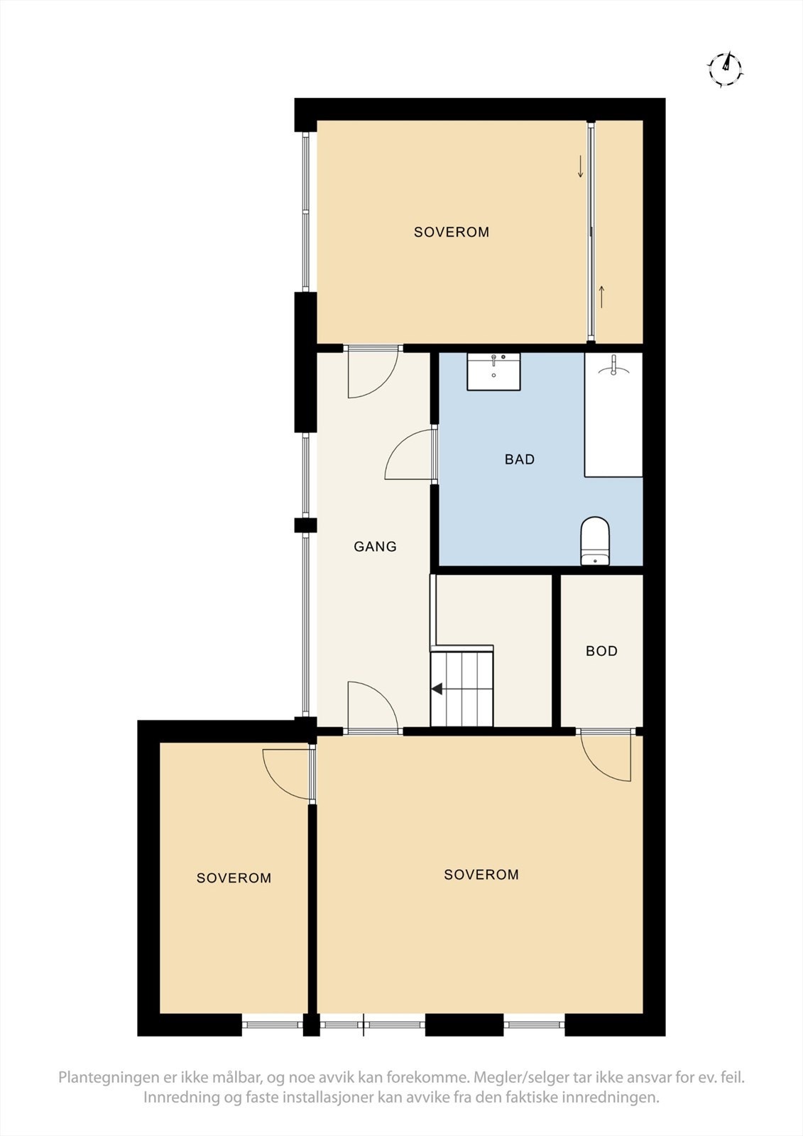 Andre etasje - Se punkt "ferdigattest". Galleribilde