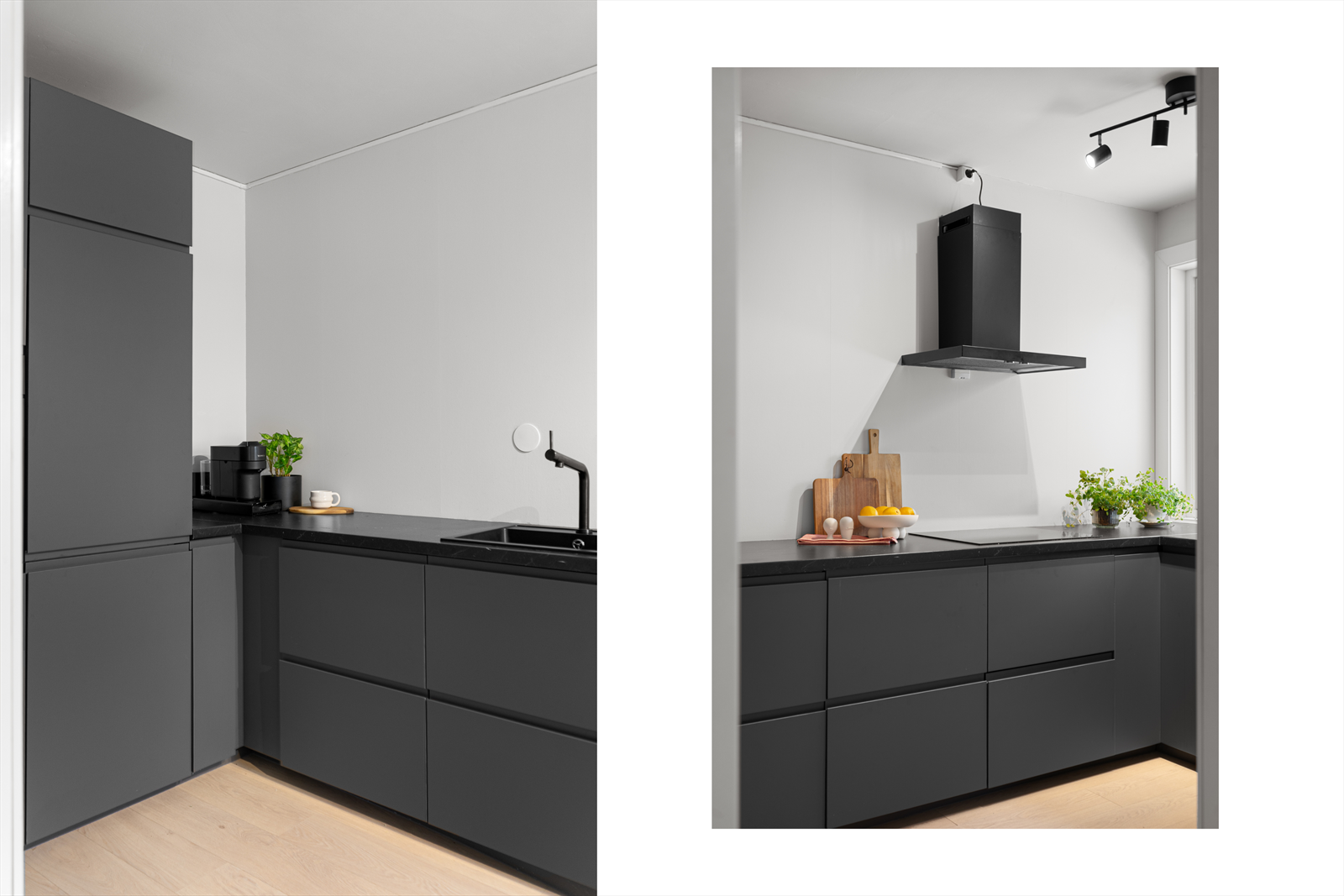 Lekkert kjøkken i praktisk utforming Galleribilde