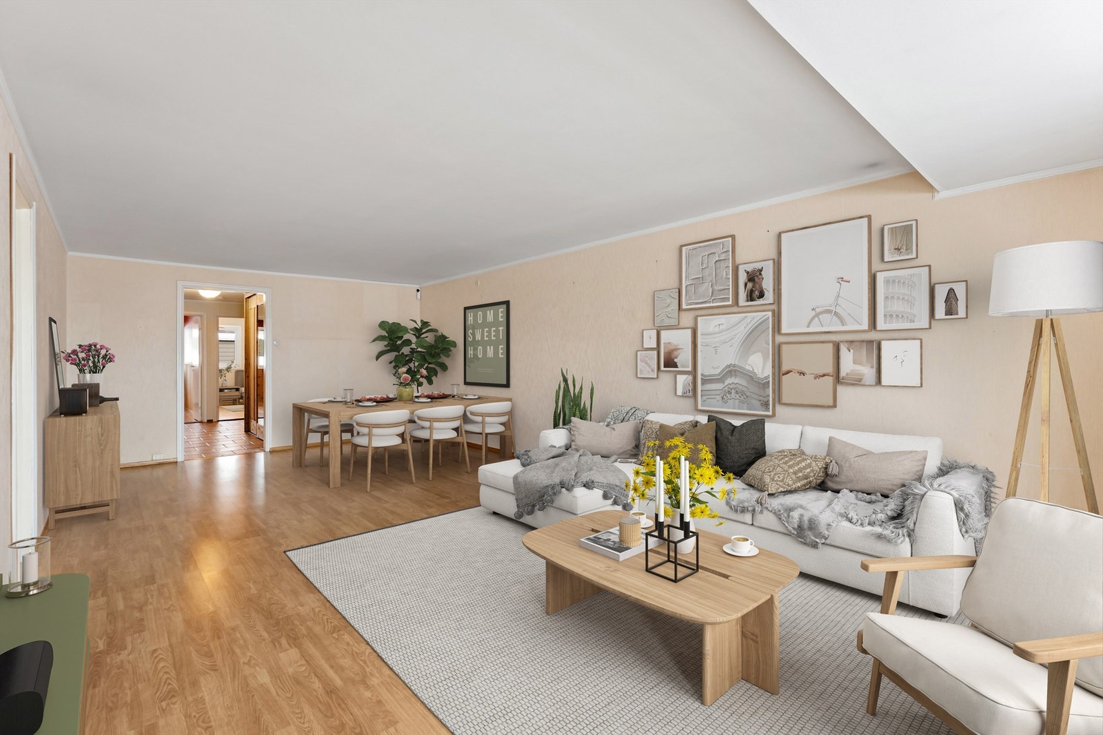 Digitalt stylet bilde av stuen Galleribilde