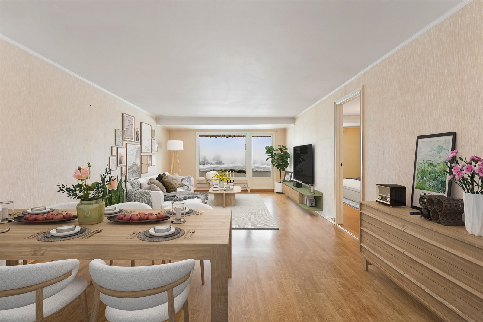 Digitalt stylet bilde av stuen Galleribilde