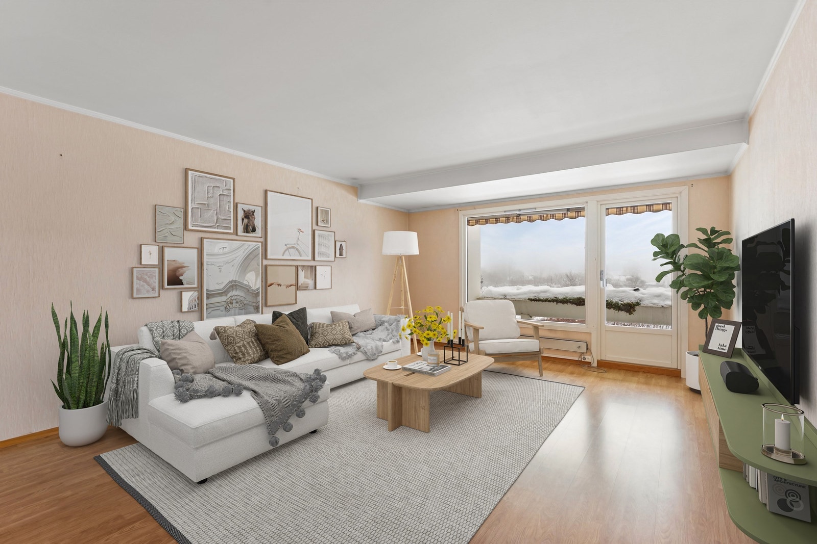 Digitalt stylet bilde av stuen Galleribilde