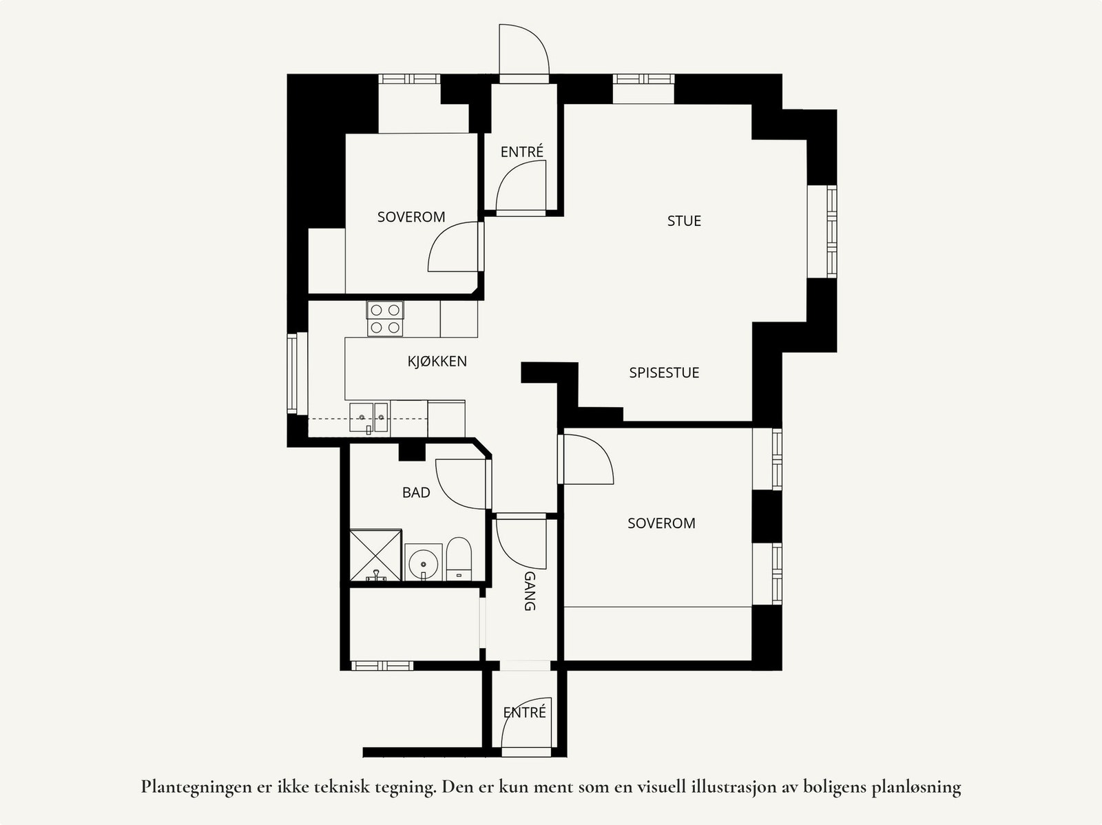 Planskisse underetasjen. Galleribilde