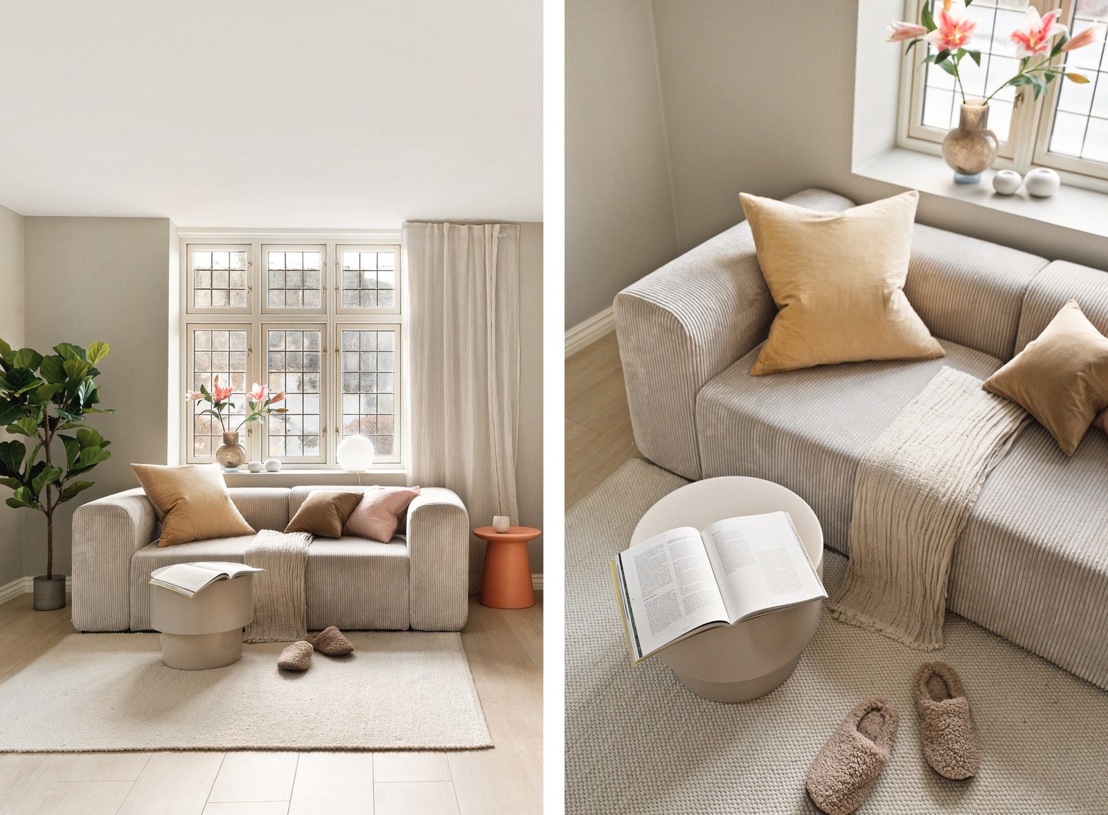 Lys og moderne stue med god plass til sofa, spisebord og annet ønsket møblement. Galleribilde