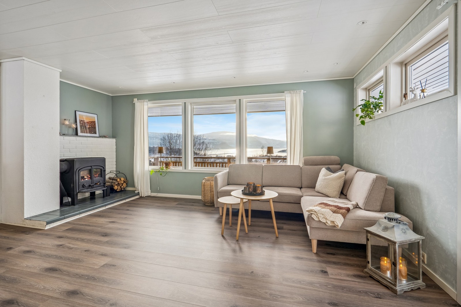 Vedovn og varmepumpe i stua Galleribilde