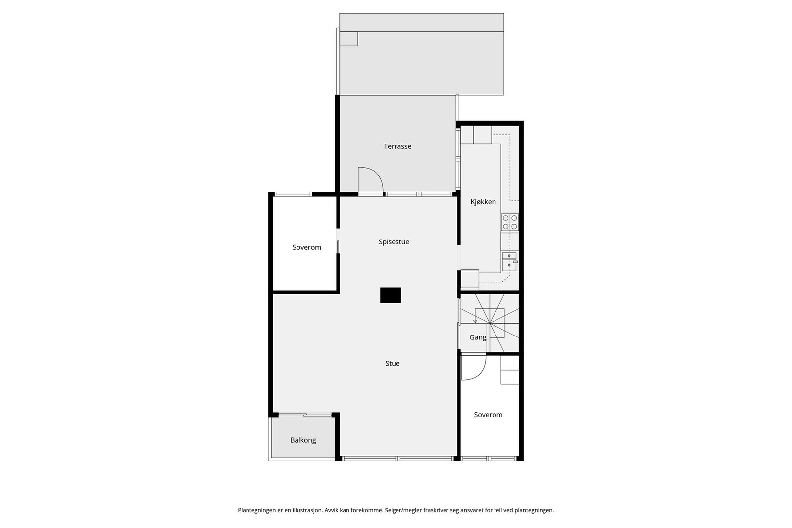 Planløsning 1. etasje Galleribilde