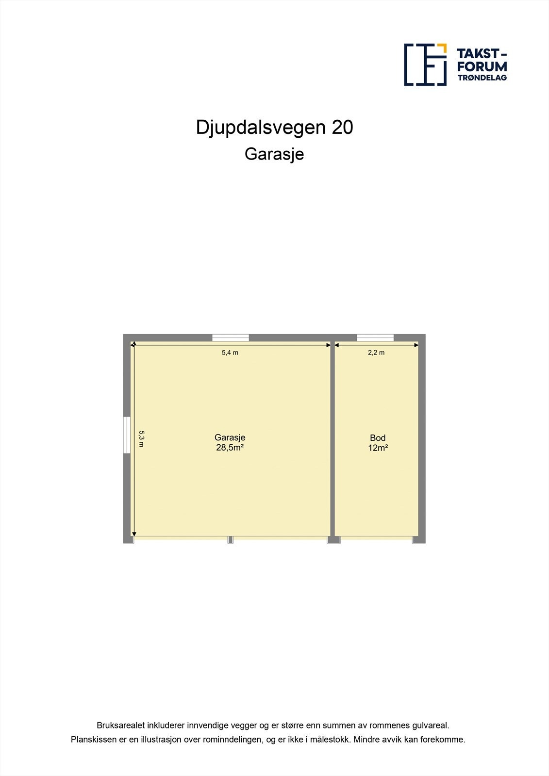 Planskisse garasje Galleribilde