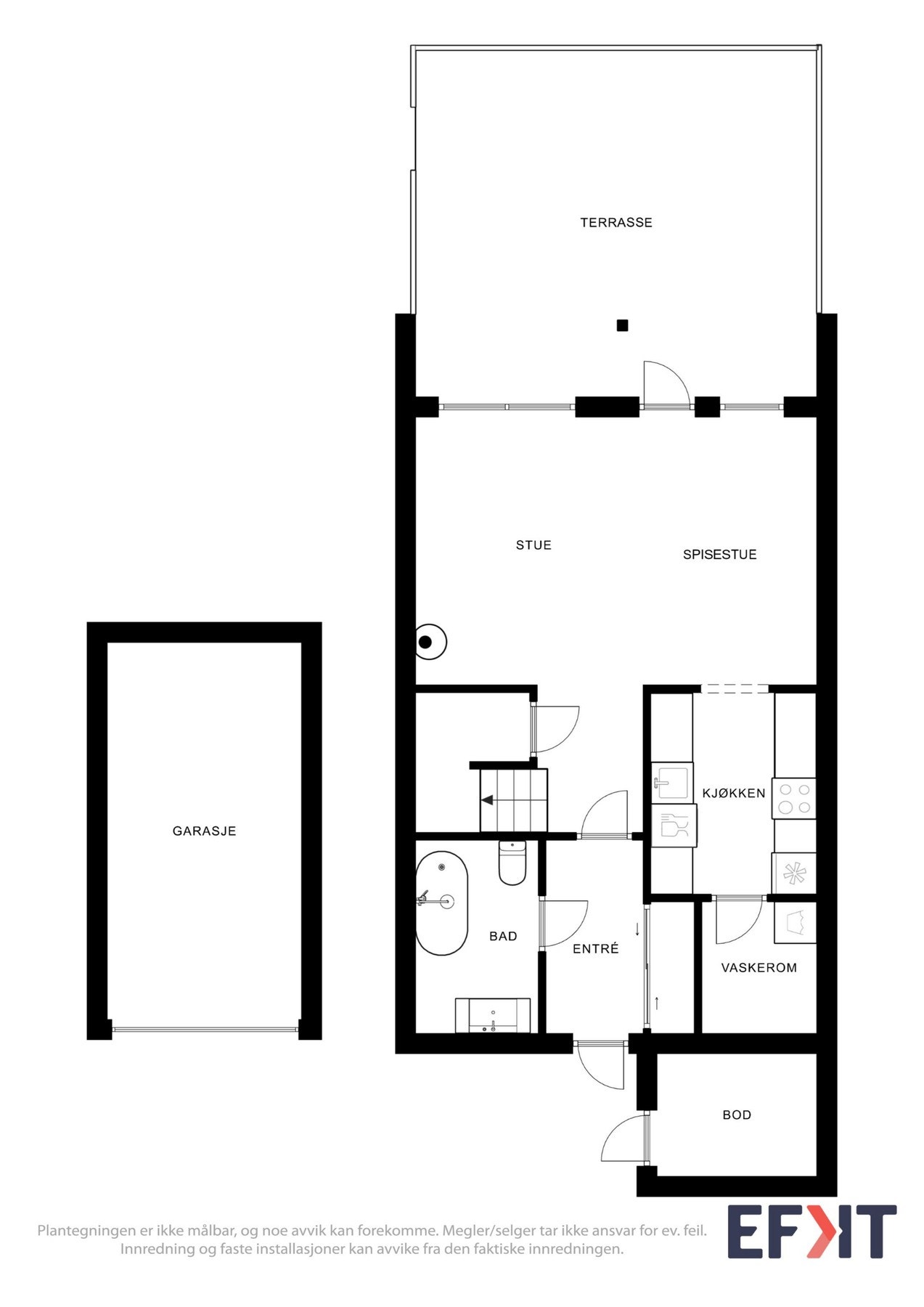 Boiligens planløsning 1. etasje. Galleribilde