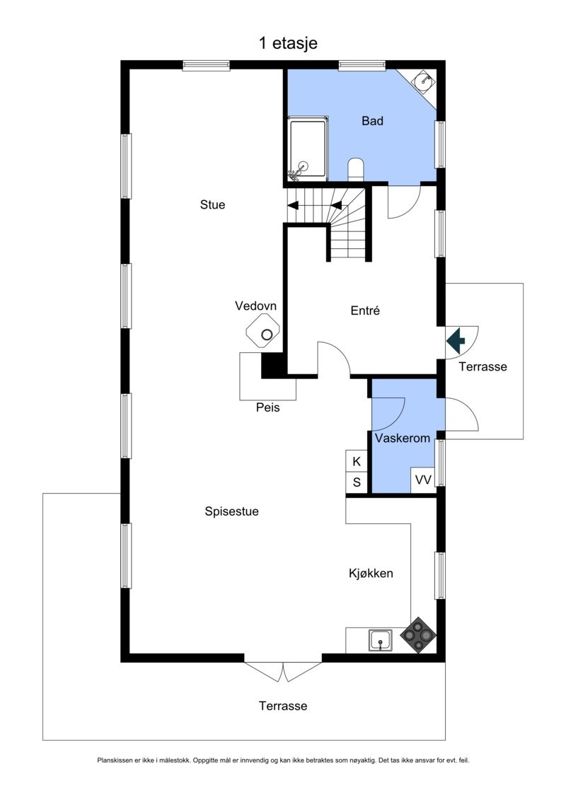 Planløsning 1. etasje Galleribilde