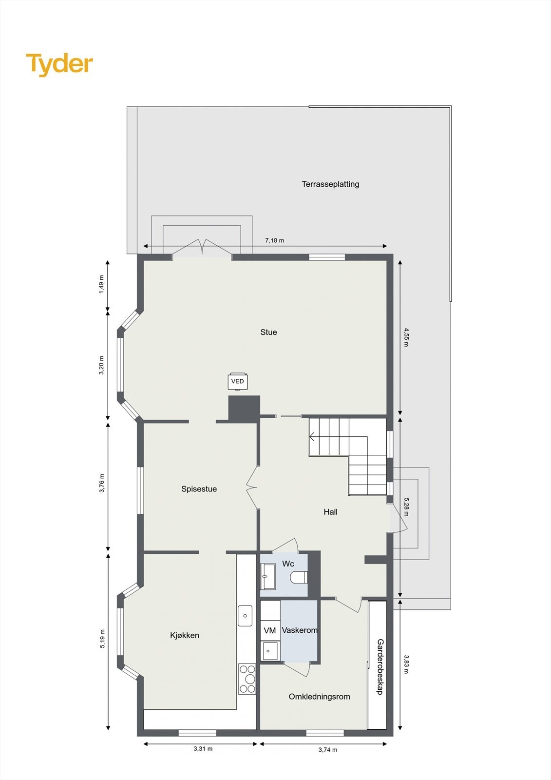 Plantegning 1. etasje. Galleribilde