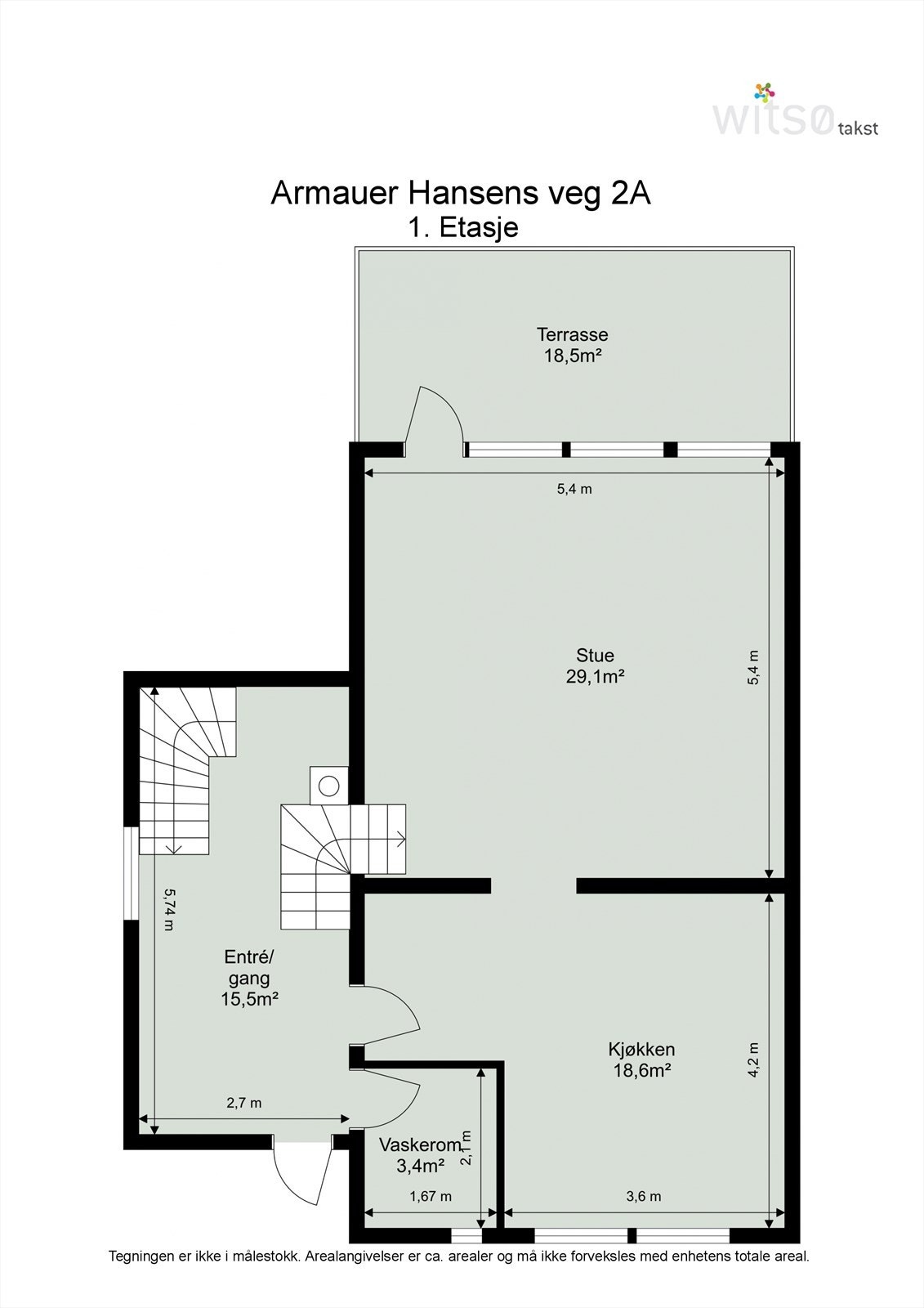 Plantegning 1. etasje Galleribilde