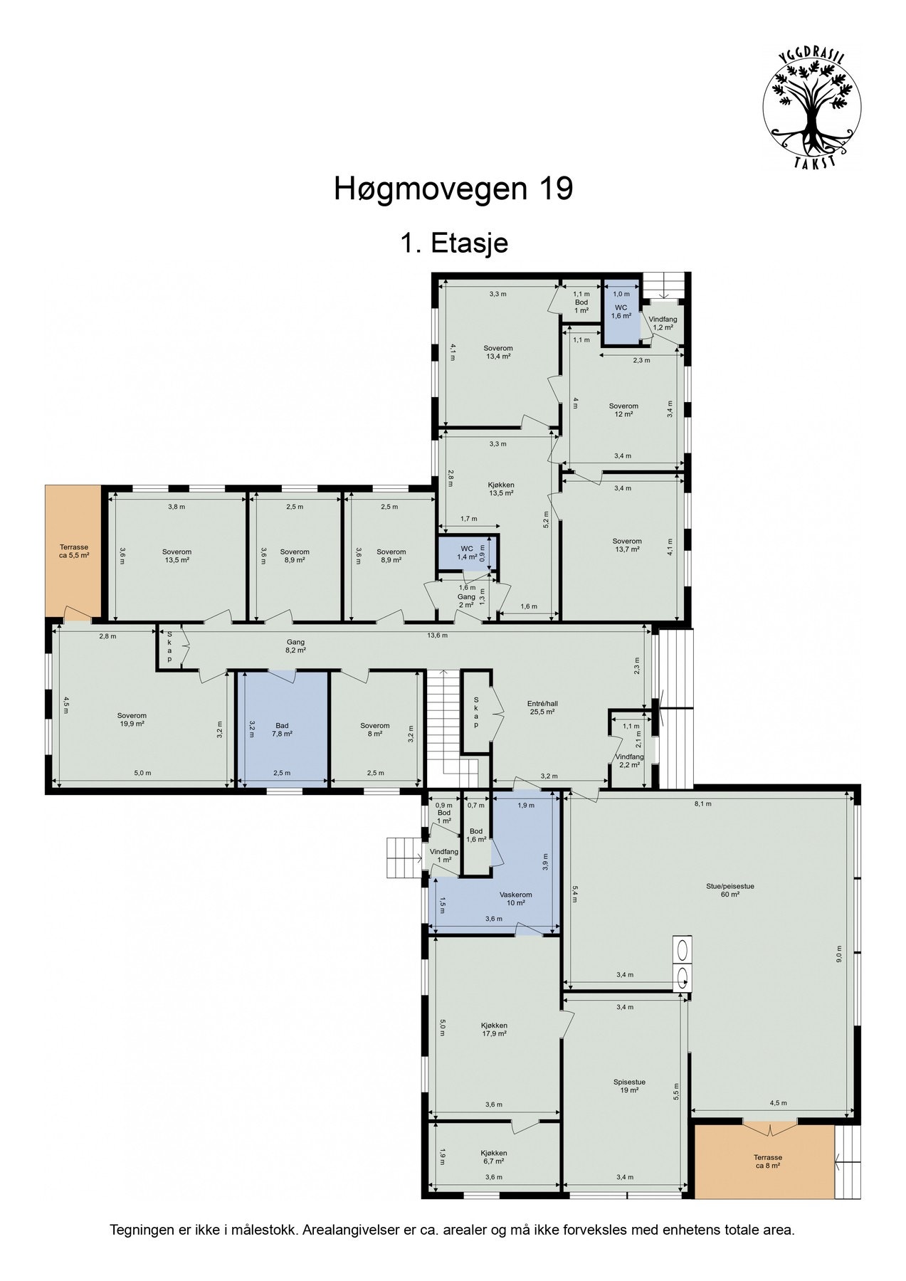 Planskisse 1. etasje. Galleribilde