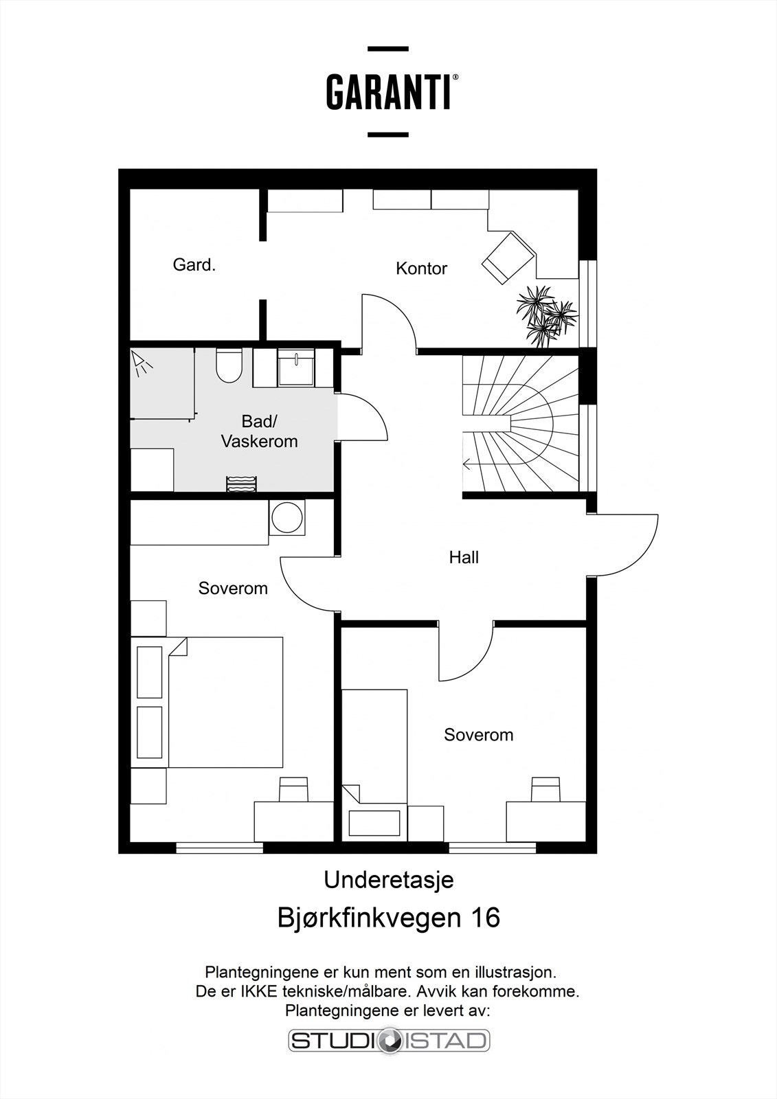 Plantegning underetasje Galleribilde