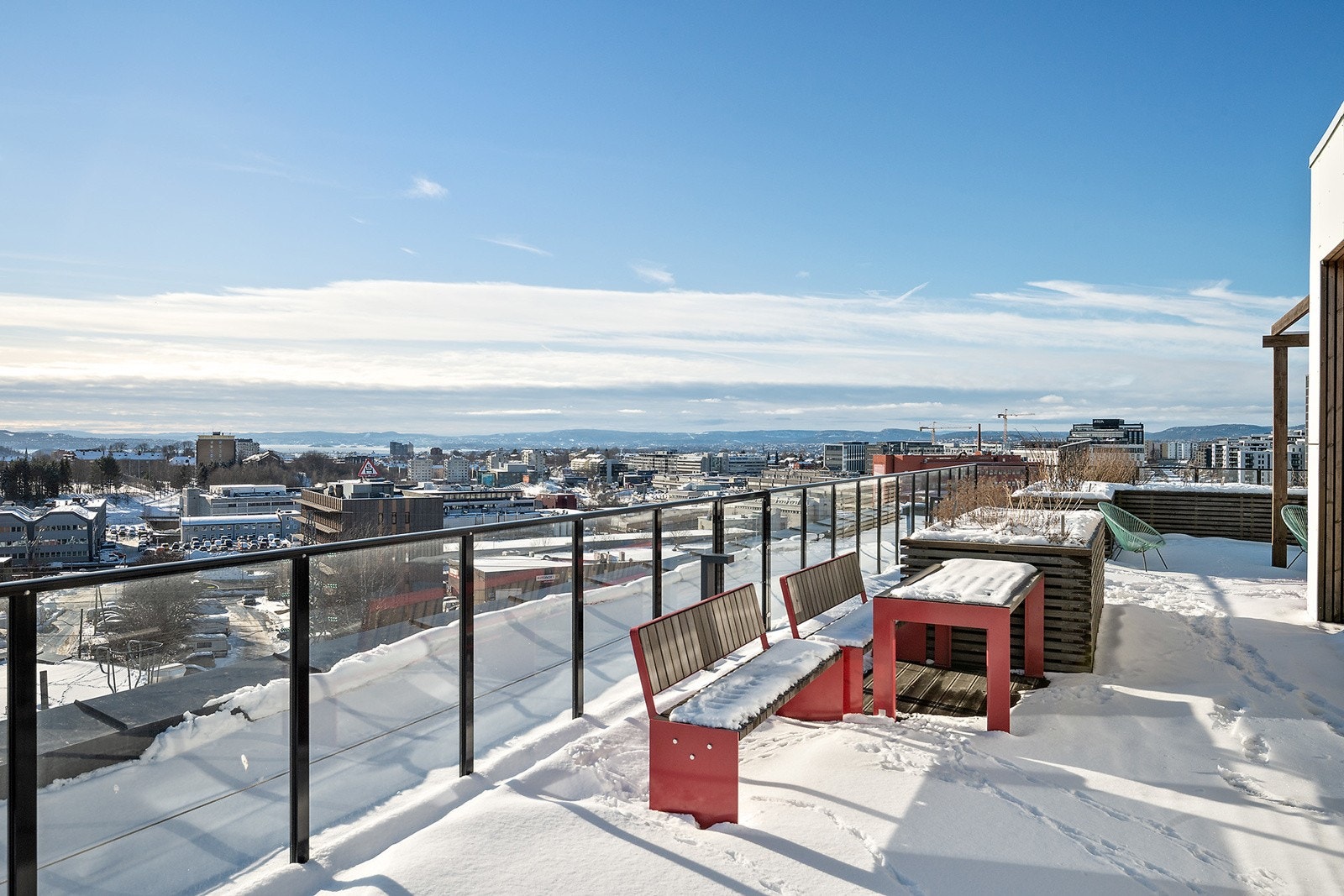 Felles takterrasse på toppen av bygget. Galleribilde